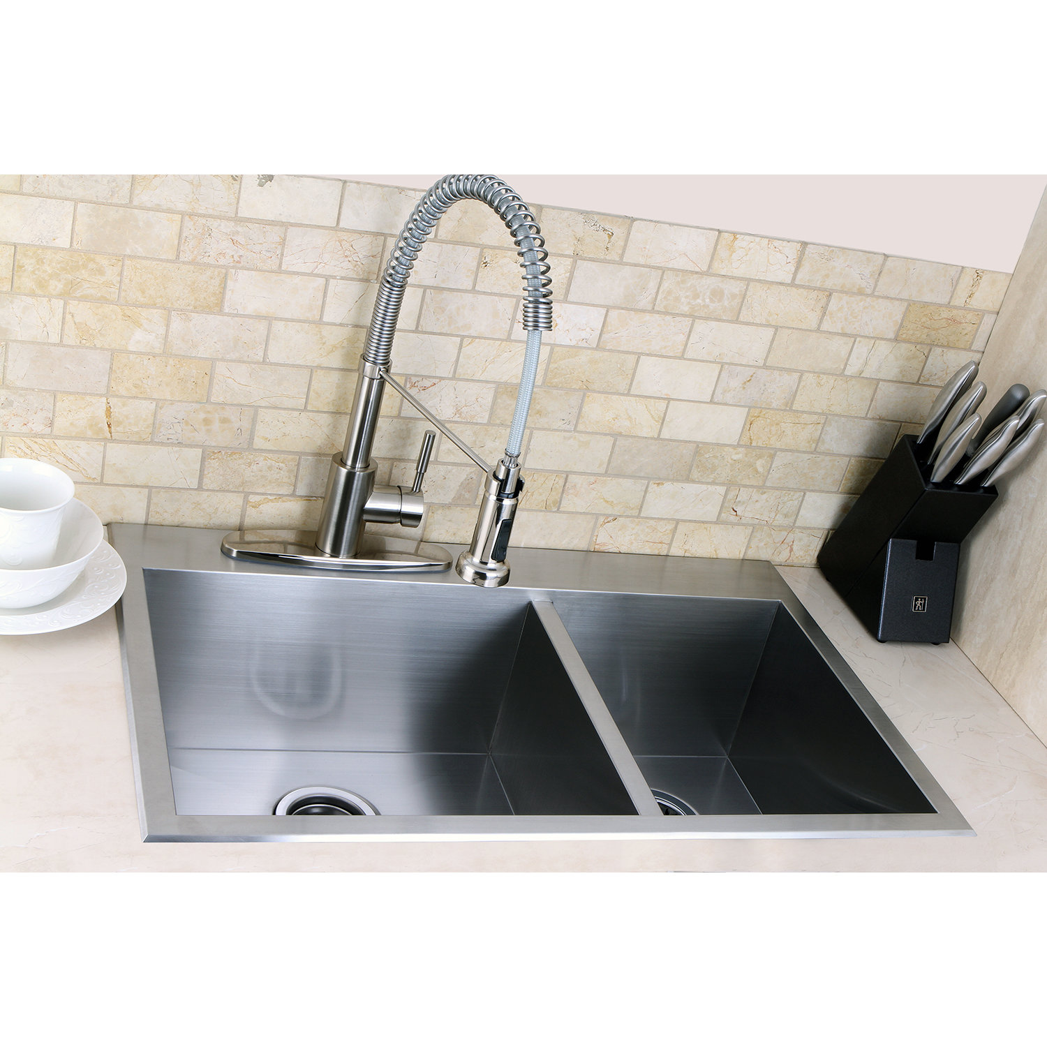 Kingston Br Uptowne 31 5 L X 20 W Self 70 30 Offset Kingston Br Uptowne 31 5 L X 20 W Self 70 30 Offset Double Bowl Kitchen Sink Reviews Wayfair