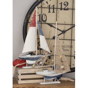 2 Piece Sailing Model Boat Set