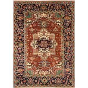 One-of-a-Kind Briggs Hand Knotted Wool Dark Red Area Rug