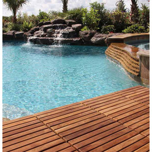 Outdoor Deck Tiles Planks You Ll Love Wayfair Ez Floor 12 X Teak Wood Snap In Deck Tiles Oiled