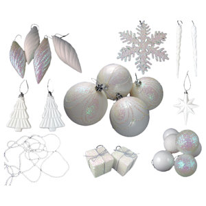 125 Piece Shatterproof Ice Palace Christmas Ornament Set