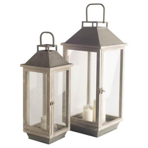 2 Piece Metal Lantern Set