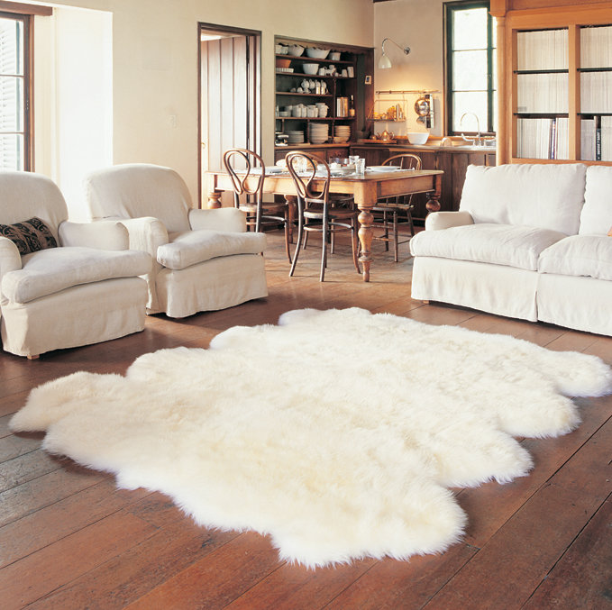 Bowron Sheepskin Long Wool Gold Star Sheepskin Ivory Rug & Reviews