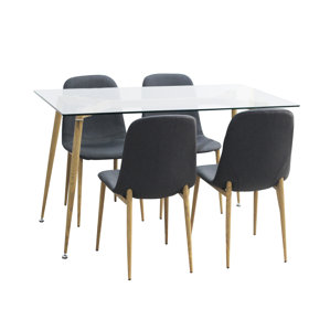 Goodman Modern Glass 5 Piece Dining Set by Brayd..