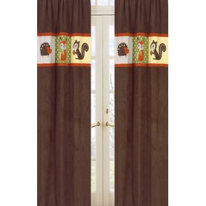 Forest Friends Wildlife Semi-Sheer Rod pocket Curtain Panels (Set of 2)