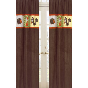 Forest Friends Wildlife Semi-Sheer Rod pocket Curtain Panels (Set of 2)