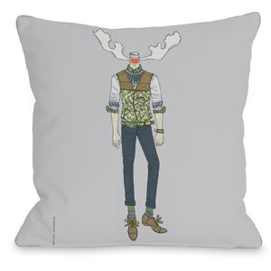 Antler Man Throw Pillow