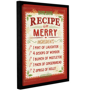 Holiday Recipe IV Framed Textual Art on Wrapped Canvas
