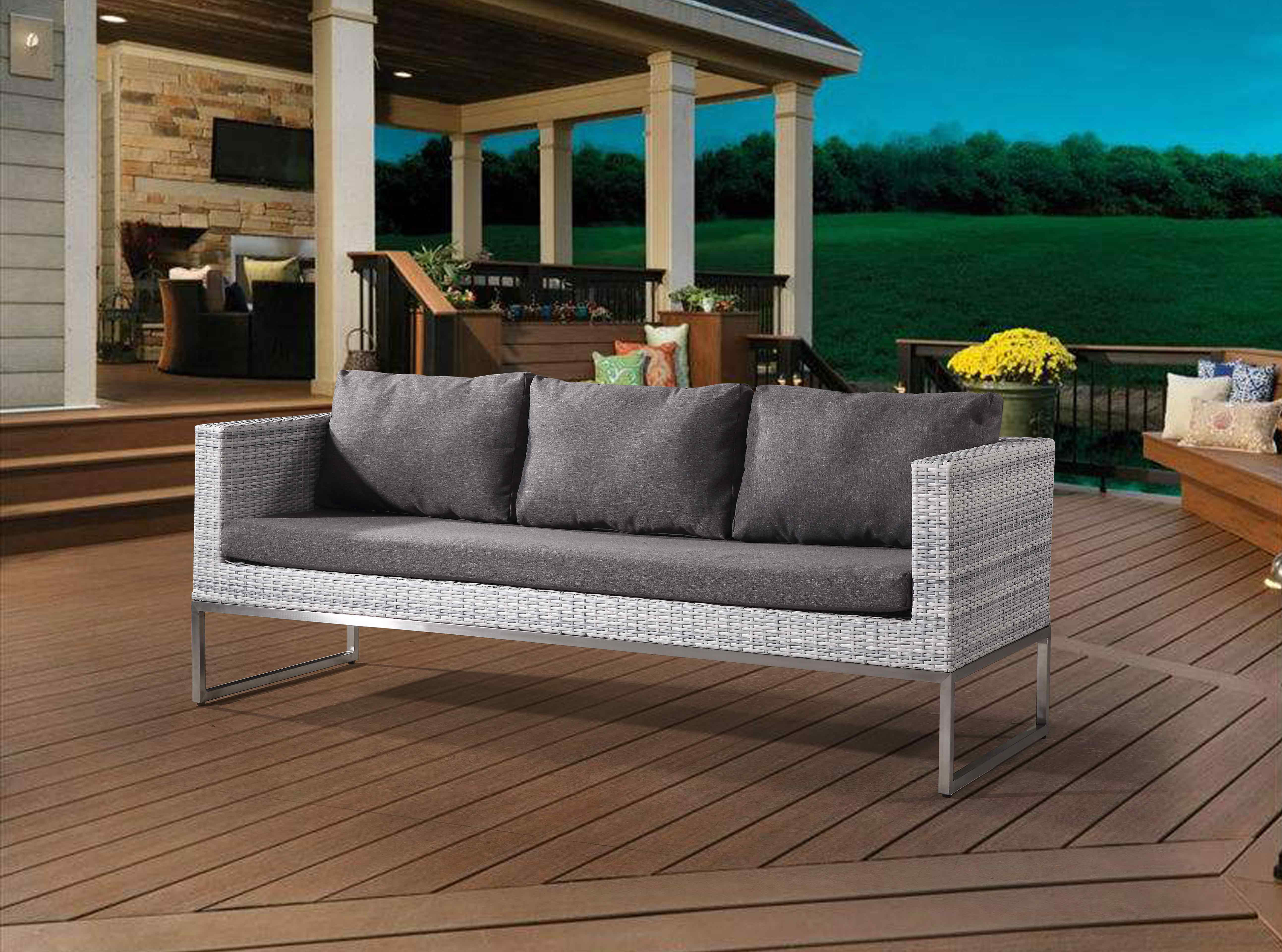 Goncalves Patio Sofa With Cushions