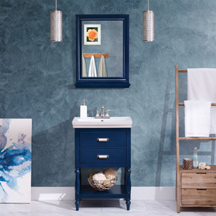 Dark Blue Bathroom Vanity Wayfair Quickview Dark Walnut Royal Blue