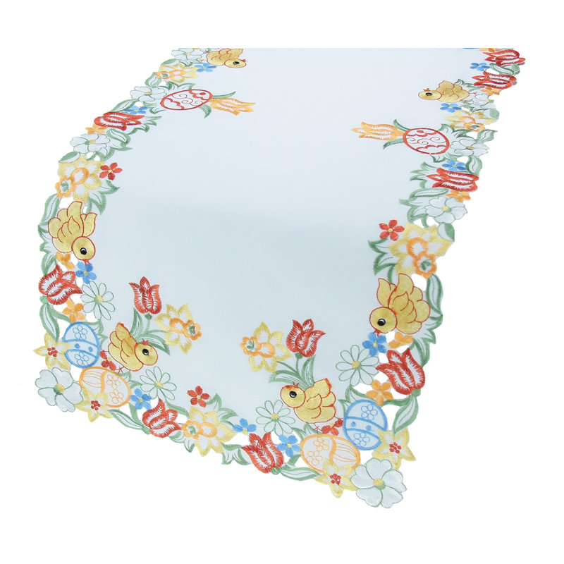 Xia Home Fashions Spring S Embroidered Cutwork Easter Table Spring S Embroidered Cutwork Easter Table Runner