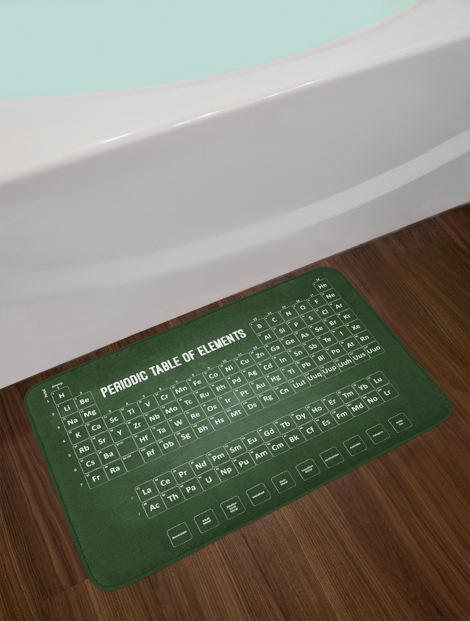 Chemistry Dark Periodic Table Bath Rug