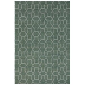 Reagan Hand-Woven Wool Green Area Rug