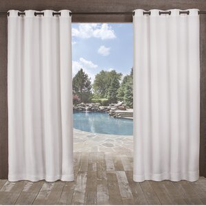 Lythrodontas Heavy Textured Solid Outdoor Grommet Curtain Panels (Set of 2)