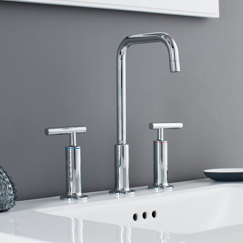 Maykke Prelude 3 Piece Widespread Wrist Blade Handle Bathroom Faucet Prelude 3 Piece Widespread Wrist Blade Handle Bathroom Faucet Set