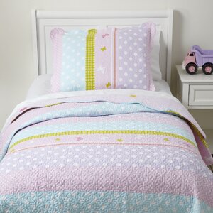 Pretty Polka Quilted Bedding Set