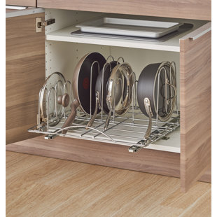Pull Out Pot Rack Wayfair Sliding Pot Organizer Pull Out Kitchenware Divider