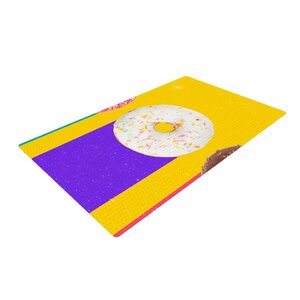 Danny Ivan Donuts Yellow/Purple Area Rug
