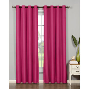 Emma Extra Wide Solid Room Darkening Thermal Grommet Curtain Panels (Set of 2)