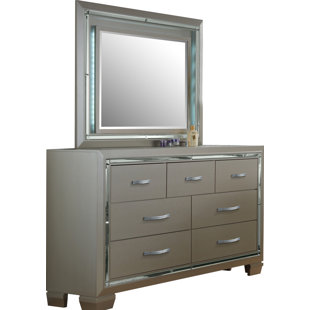 Shabby Chic White Dresser Wayfair Rocky 7 Drawer Double Dresser With Mirror