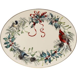 Winter Greetings Oval Platter