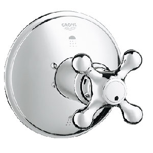 Seabury Three Port Diverter Faucet Trim with Cross Handle