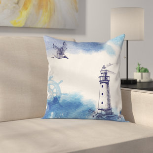 Lighthouse Decor Wayfair Lighthouse Decor Handdrawn Art Square Pillow Cover