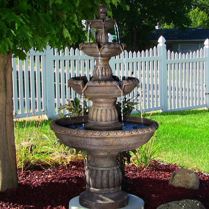 Letchworth Fiberglass/Resin 4 Tiered Outdoor Water Fountain & Reviews