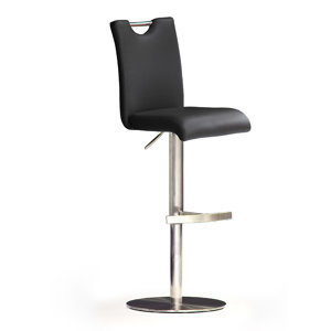 Höhenverstellbarer Barhocker Brando aus Leder von Home & Haus