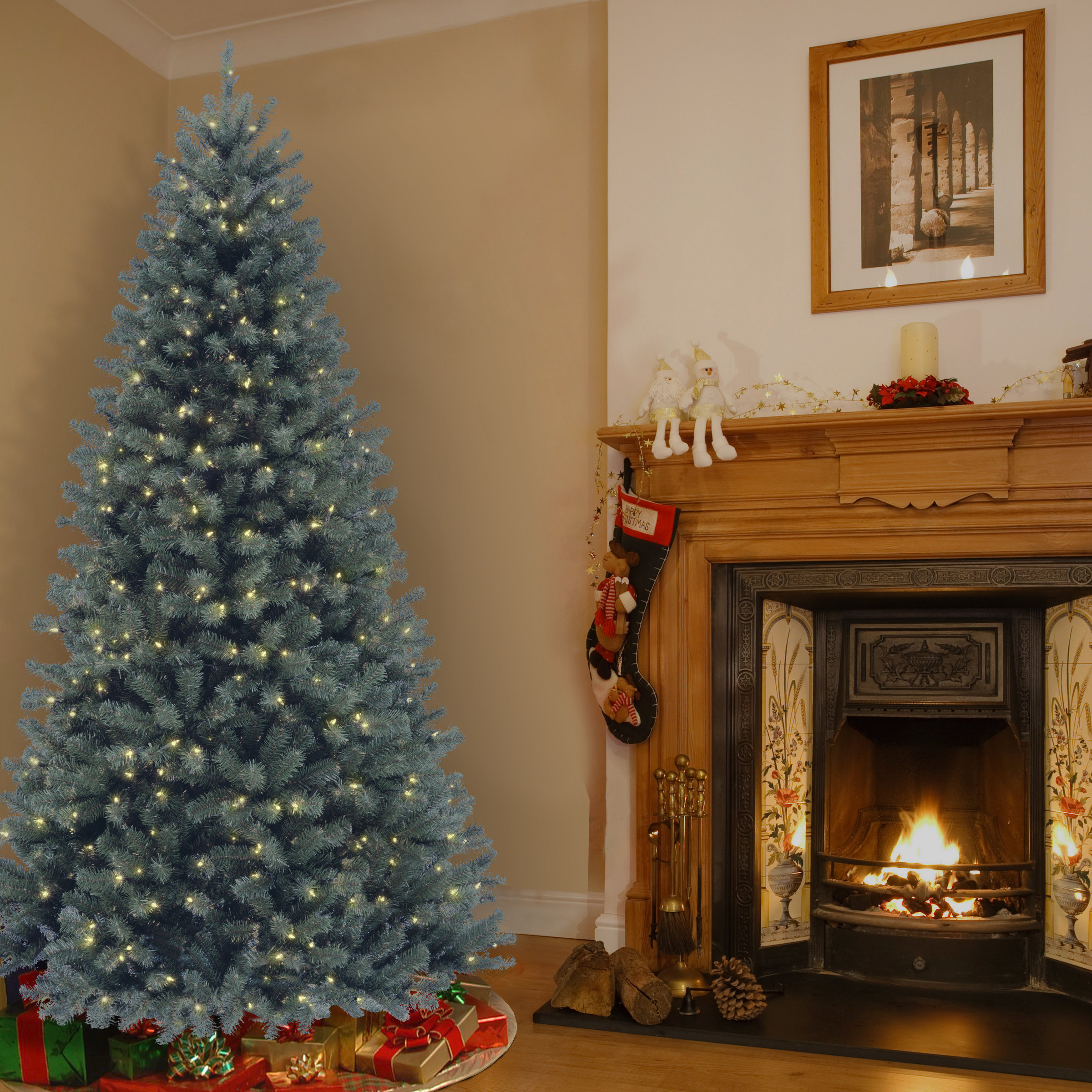 National Tree Co North Valley Blue Spruce Artificial Christmas National Tree Co North Valley Blue Spruce Artificial Christmas With Clear Lights Stand Reviews Wayfair