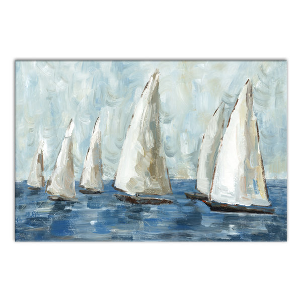 Coastal Sailboat Race Acrylic Painting Print On Canvas Reviews