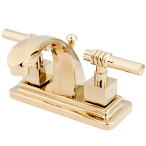 Milano Double Handle Centerset Bathroom Sink Faucet with Brass Pop-up