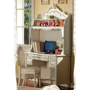 Victoria Computer Desk with Floral Motif