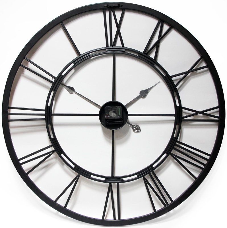 August Grove Drew Oversized Metal Wall Clock & Reviews Wayfair