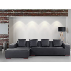 Tamika Leather Sectional by Orren Ellis
