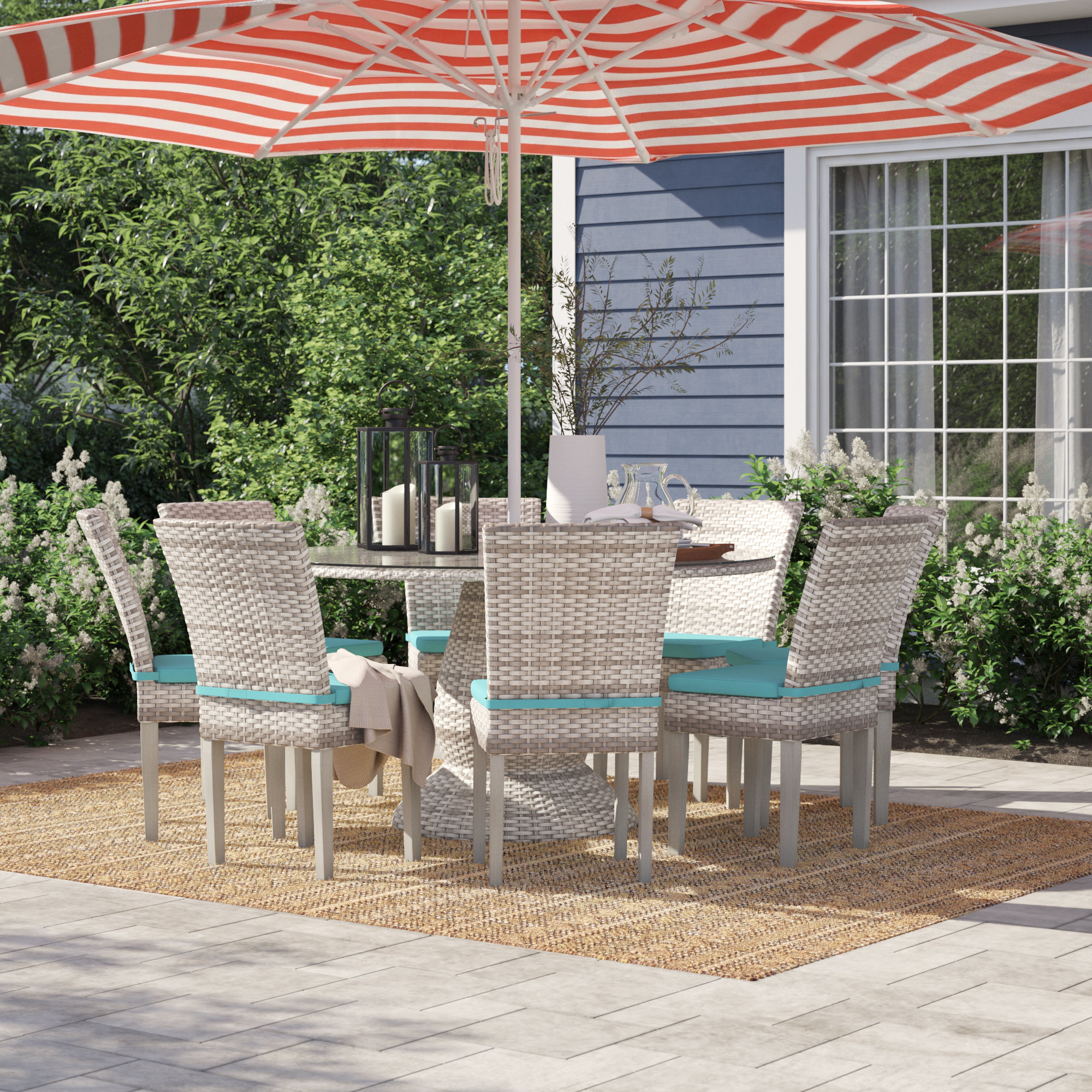 Falmouth 9 Piece Dining Set With Cushions