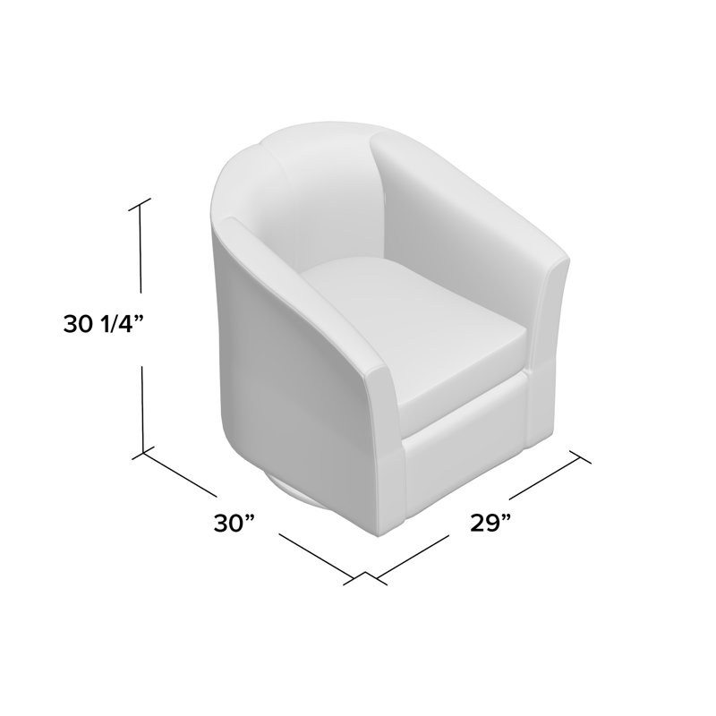 Wade Logan Wilmore Faux Leather Swivel Barrel Chair & Reviews Wayfair
