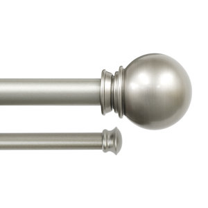 Classic Ball Drapery Double Curtain Rod and Hardware Set