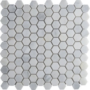 Mosaic Tile You Ll Love Wayfair Arabeo Carrara 12 X Hexagon Dot Tile In Mosaic