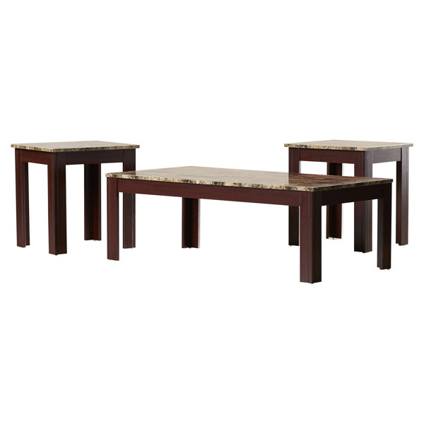 Charlton Home Colmer 3 Piece Coffee Table Set in Brown & Reviews