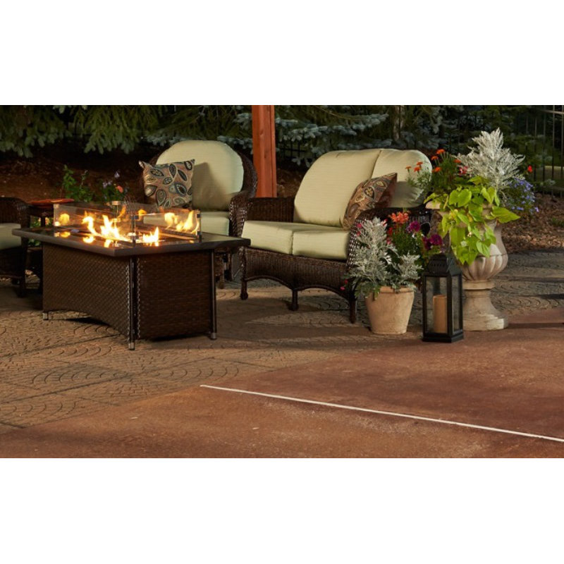 The Outdoor GreatRoom Company Montego Crystal Fire Pit Coffee Table