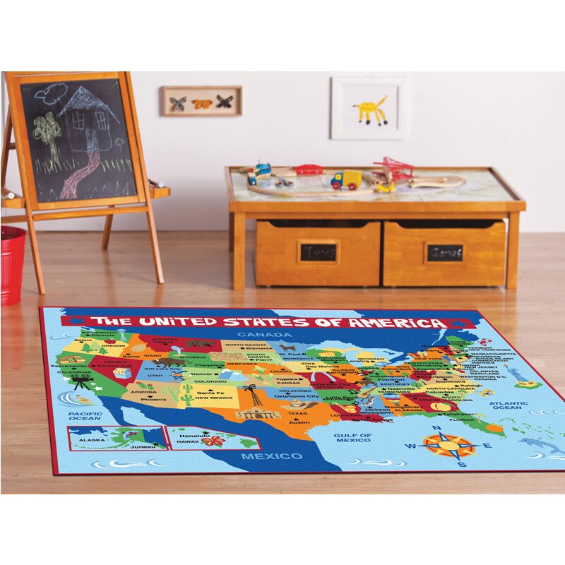 G.A. Gertmenian & Sons My Country USA Map Area Rug & Reviews | Wayfair