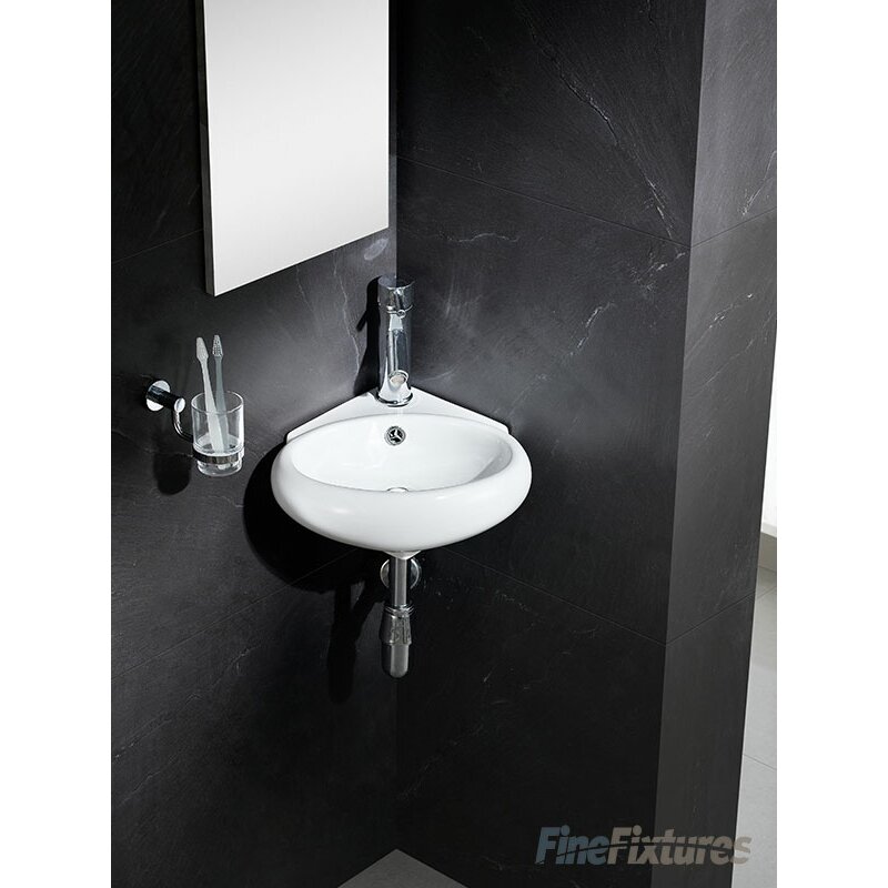 Fine Fixtures Modern  Vitreous 17 Corner  Bathroom  Sink  