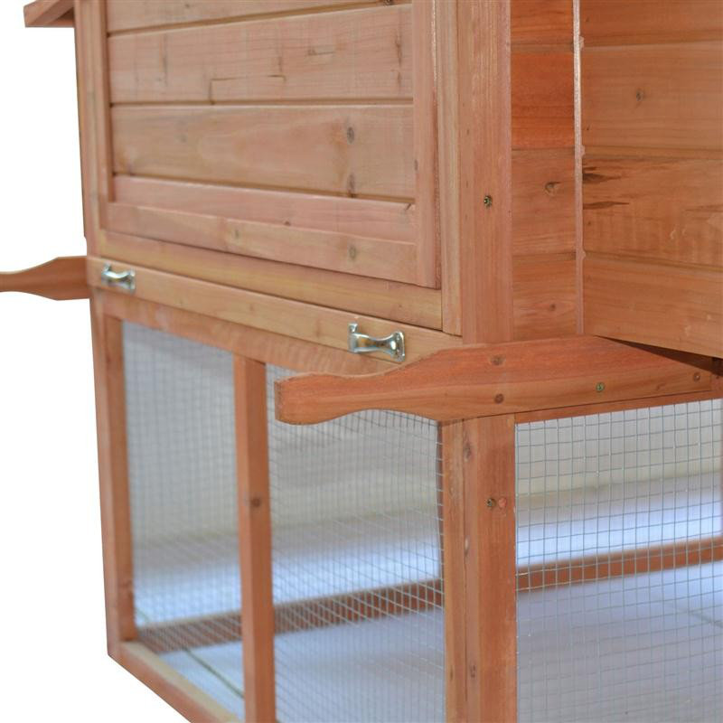Pawhut Large Backyard Hen House Chicken Coop with Long Run 