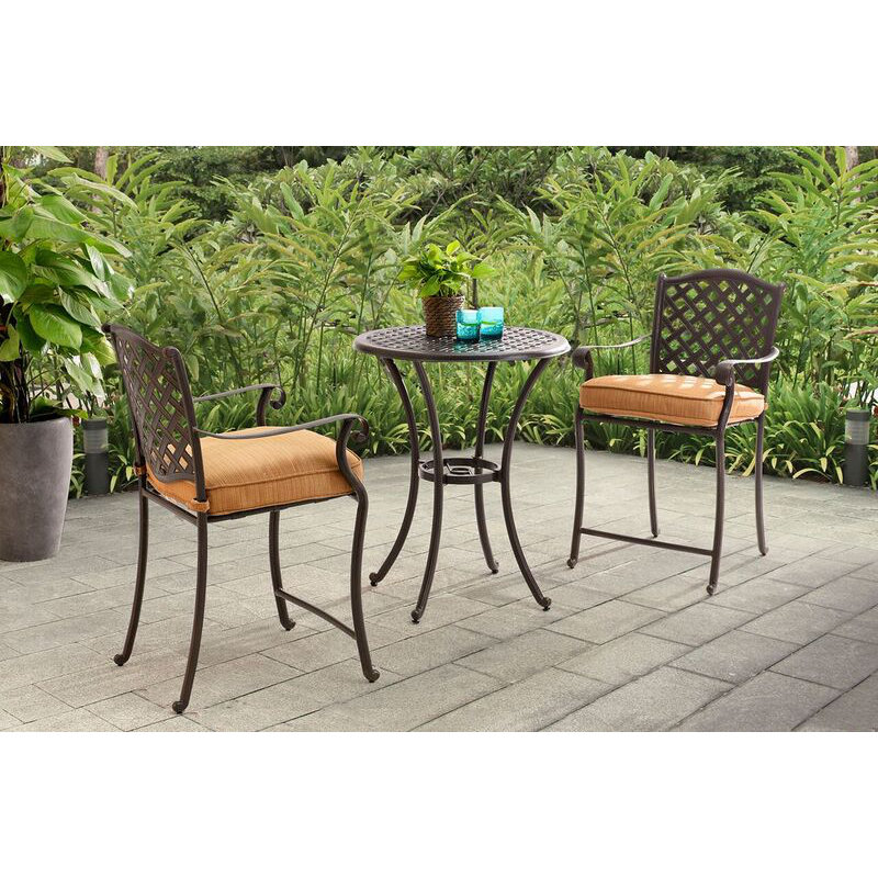 Sunjoy Largemont 3 Piece Bistro Set with Cushions & Reviews | Wayfair