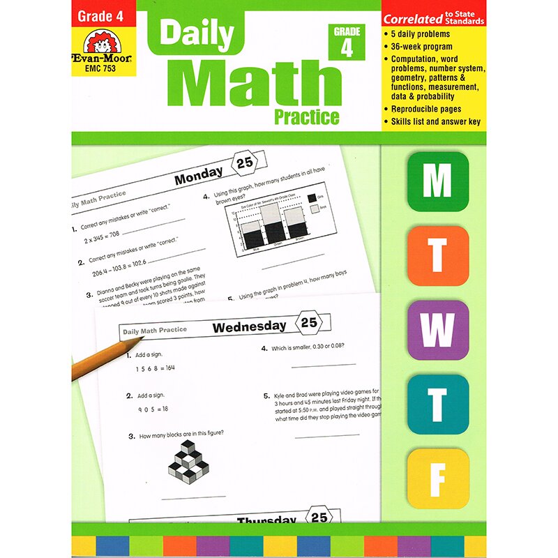 Evan-moor Daily Math Practice Grade 4 Book 