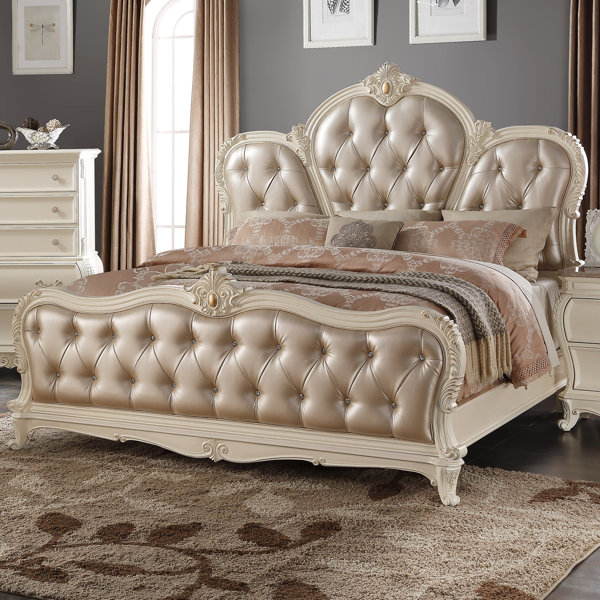 Leather White Beds You'll Love Wayfair