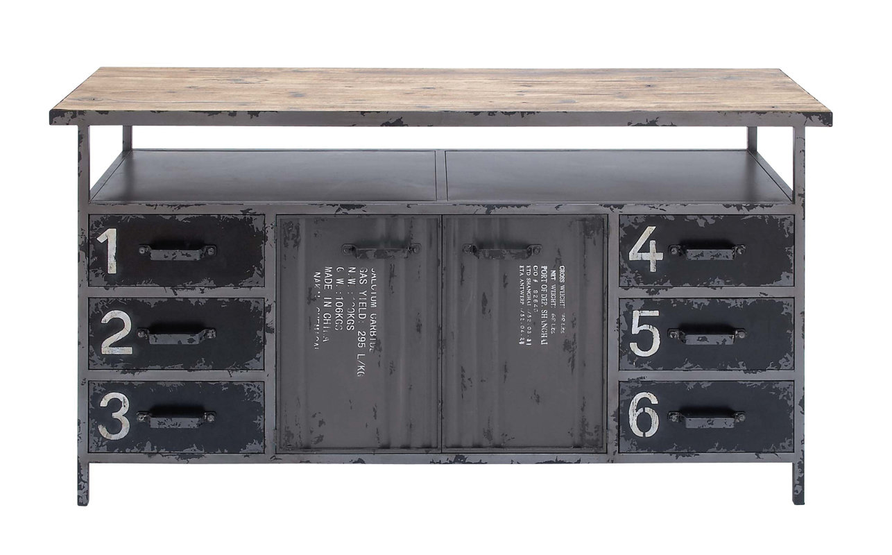 Cole Grey Metal And Wood Sideboard Reviews Wayfair - Defaultname cole grey metal and wood sideboard reviews wayfair - defaultname