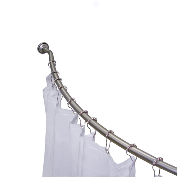 Elegant Home Fashions 72" Adjustable Curved Shower Curtain Rod & Hook