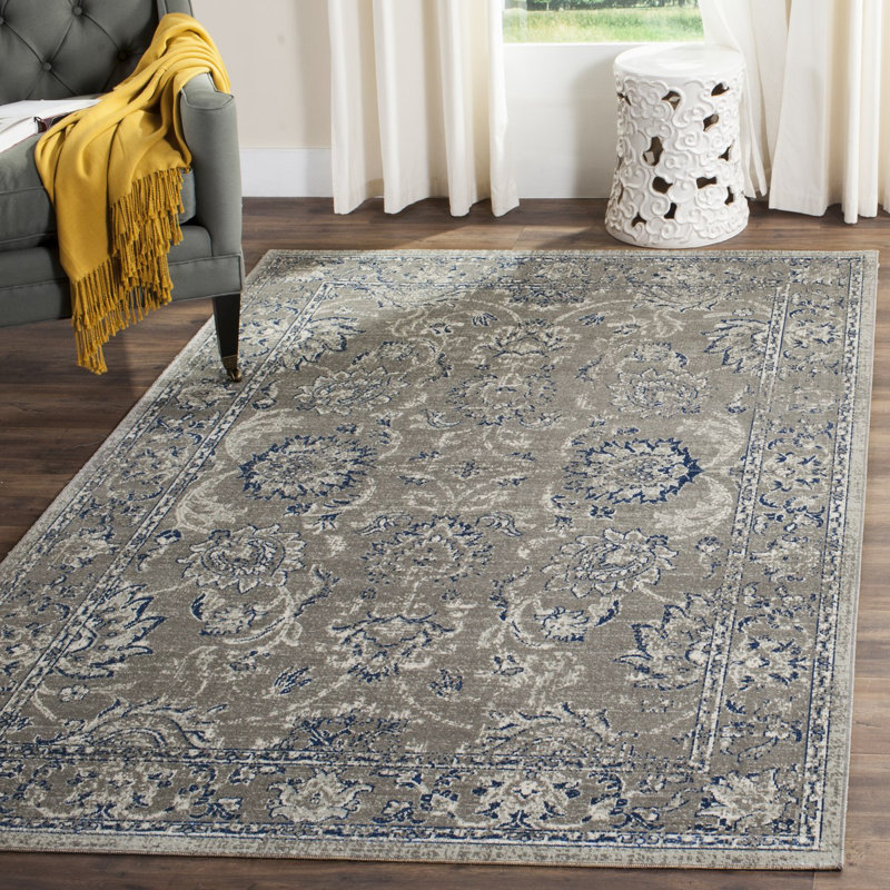 Darby Home Co Harwood Cotton Dark Gray Blue Area Rug Reviews Wayfair Harwood Cotton Dark Gray Blue Area Rug